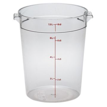 7.6 L Round Graduated Container - Clear