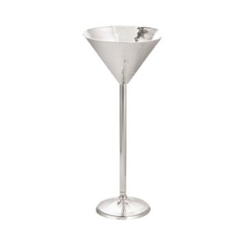 Martini glass beverage stand stainless steel rice pattern