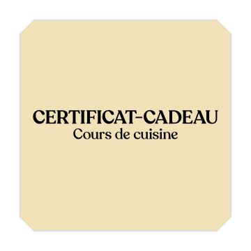 Certificat-cadeau – Cours de cuisine