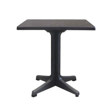 32" Omega Square Outdoor Table - Dark Concrete and Charcoal