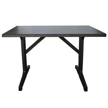 45" x 28" Omega Rectangular Outdoor Table - Dark Concrete and Charcoal