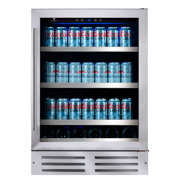 Built-in Cellar, 1 Zone, 1 Reversible Glass Door with S/S Frame - 152 Cans