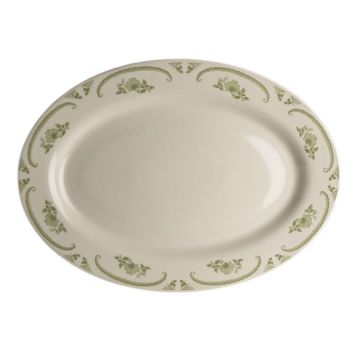 assiette ovale avec motifs floraux