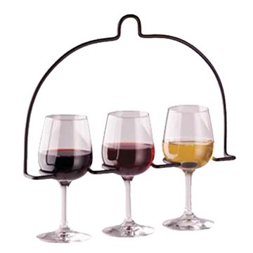 Three-Wine Glass Wire Flight Caddy