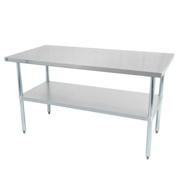 48" x 24" Stainless Steel Work Table with Undershelf (Damaged)