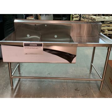 68" Double Sink, Right Drainboard (Used)