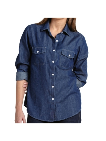 Women's Large Denim Shirt - Blue