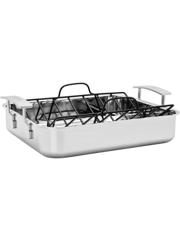 13.25" x 15.75" Stainless Steel Roasting Pan with Rack