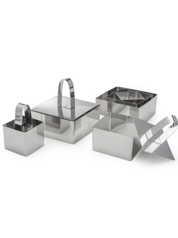 Nine-Piece Square Stainless Steel Cutter and Pusher Set