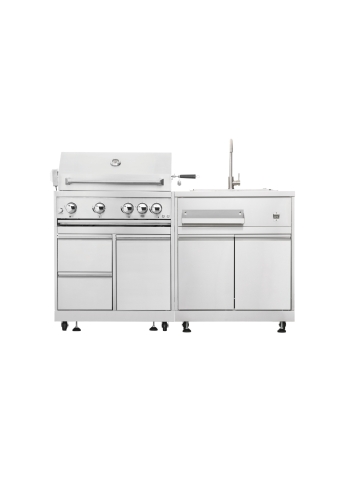 Two-cabinet layout: gas grill, sink - Element