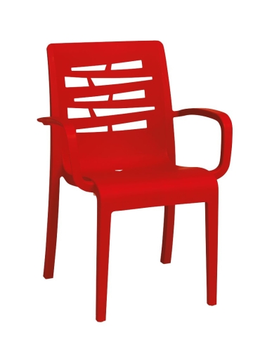 Chaise en résine avec appuis-bras Essenza - Rouge