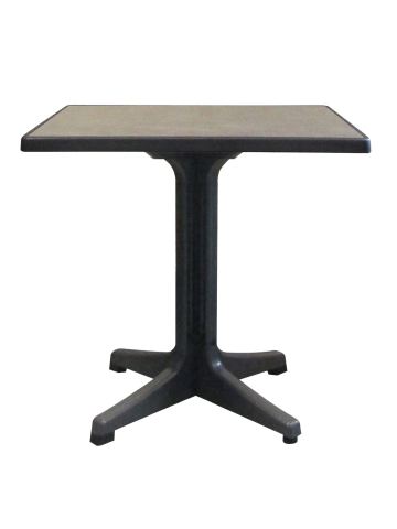 Table d'extérieur carrée Omega 32" - Métal brossé et charbon
