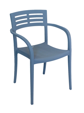 Chaise en résine avec appuis-bras Vogue - Bleu