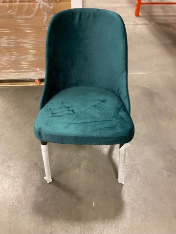 Alyssa Black Wooden Chair - Emerald Green