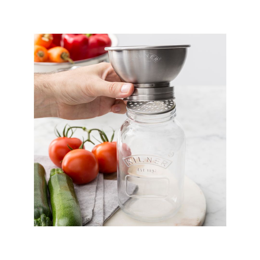 Ensemble presse-purée en verre 1L