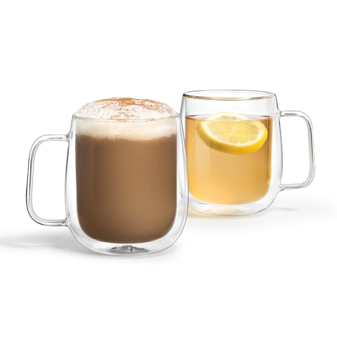 Set of 2 Double Wall Glass Cups
