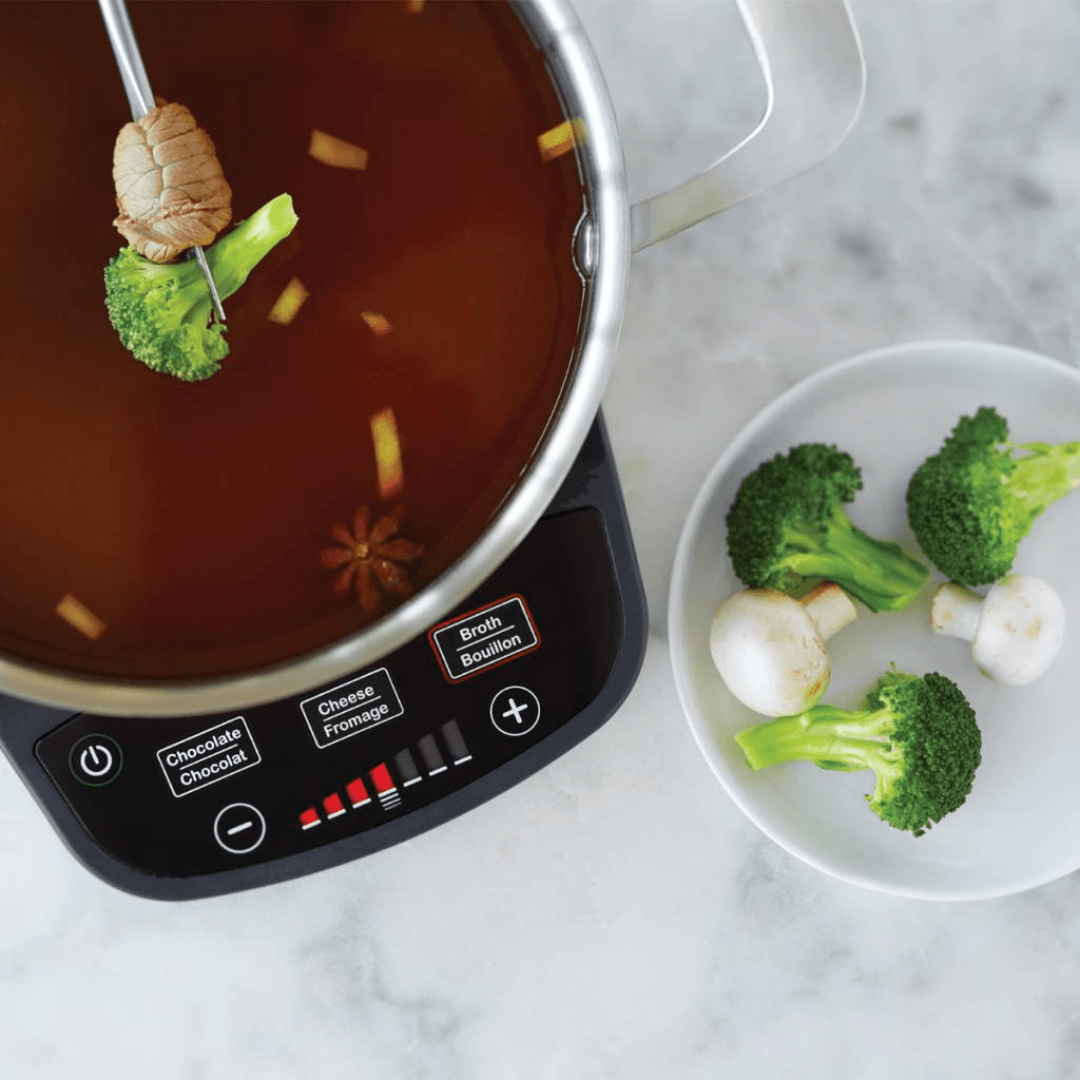Ensemble à fondue électrique en acier inoxydable