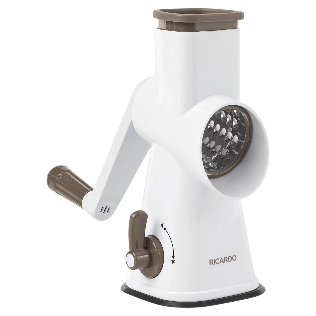 Drum Grater with 3 Blades - White
