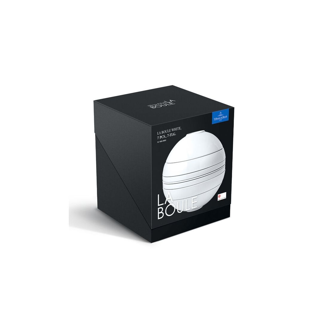 Service de vaisselle sept pièces - La Boule blanc