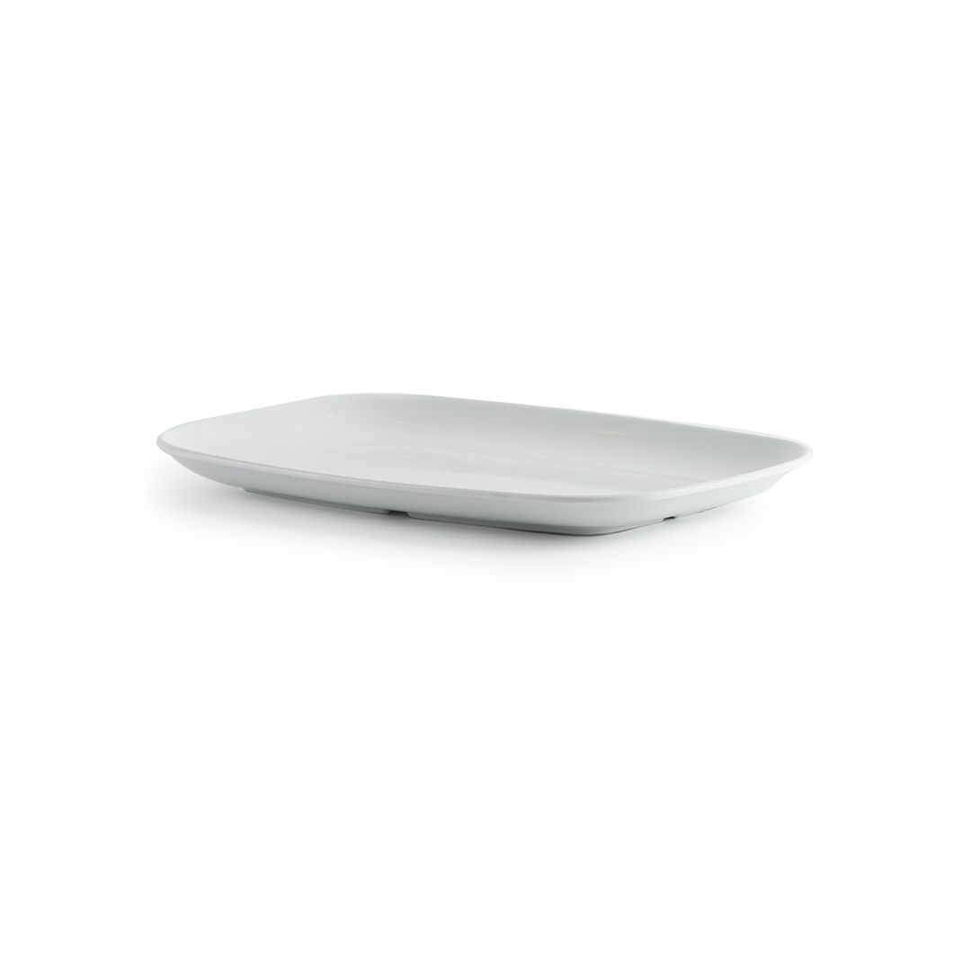 Assiette rectangulaire en mélamine 13" x 9" - Miralyn blanc