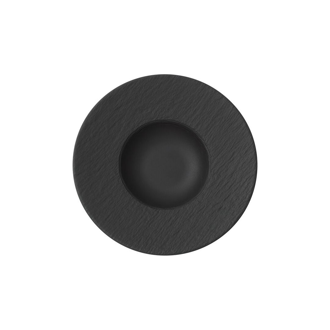 Assiette à pâtes ronde 11,5" - Manufacture Rock gris-noir