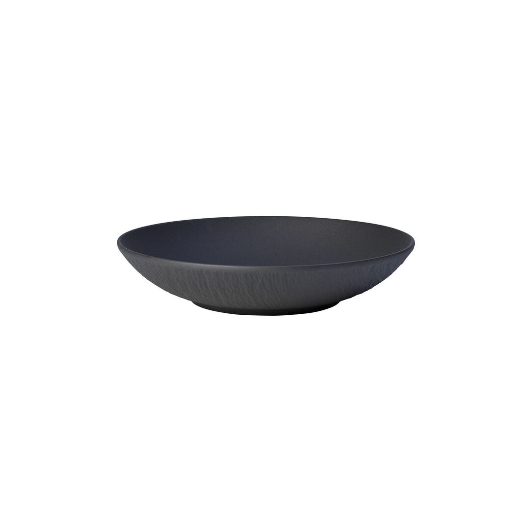 Assiette creuse ronde 9,5" - Manufacture Rock gris-noir