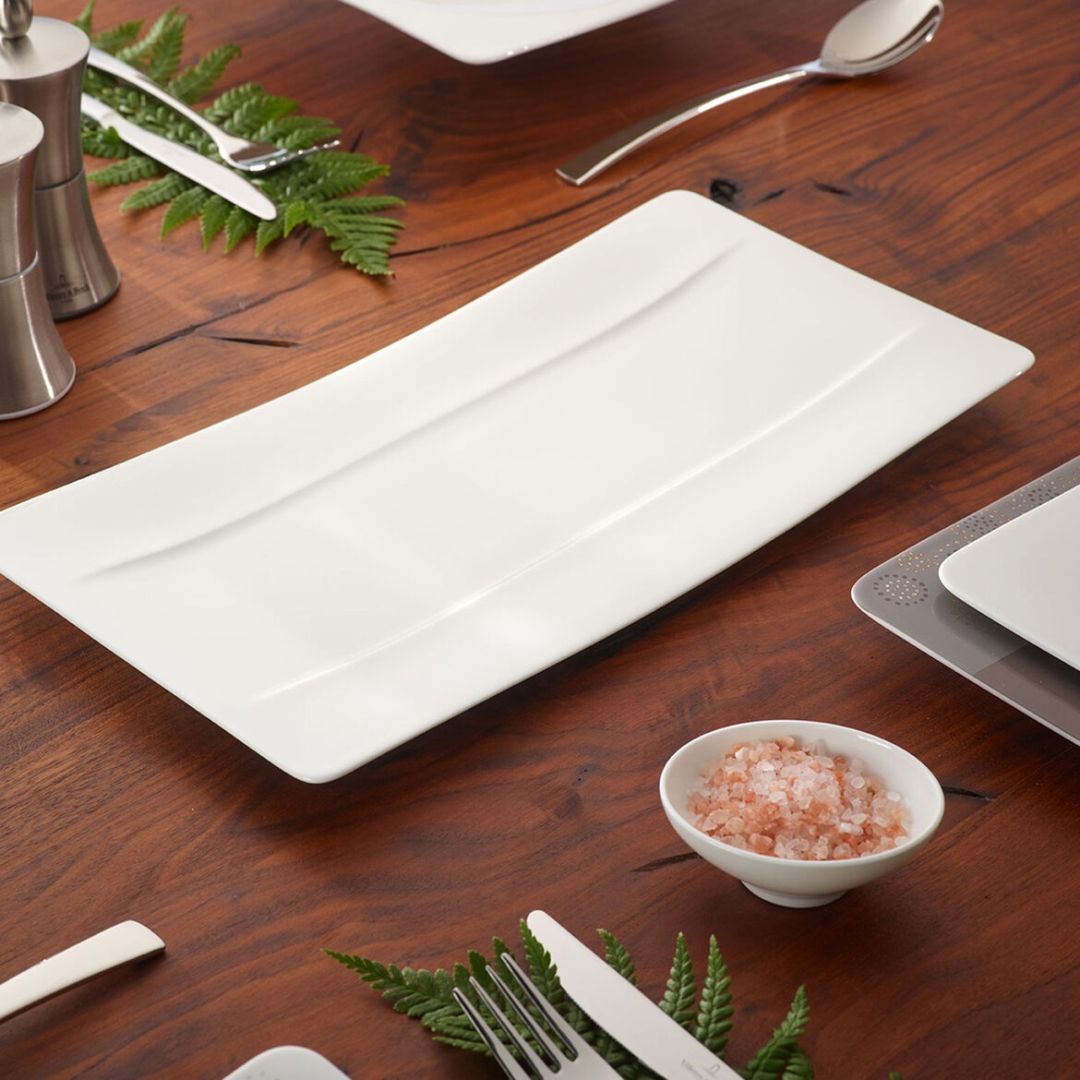Assiette de service rectangulaire 13,75" x 7" - Modern Grace