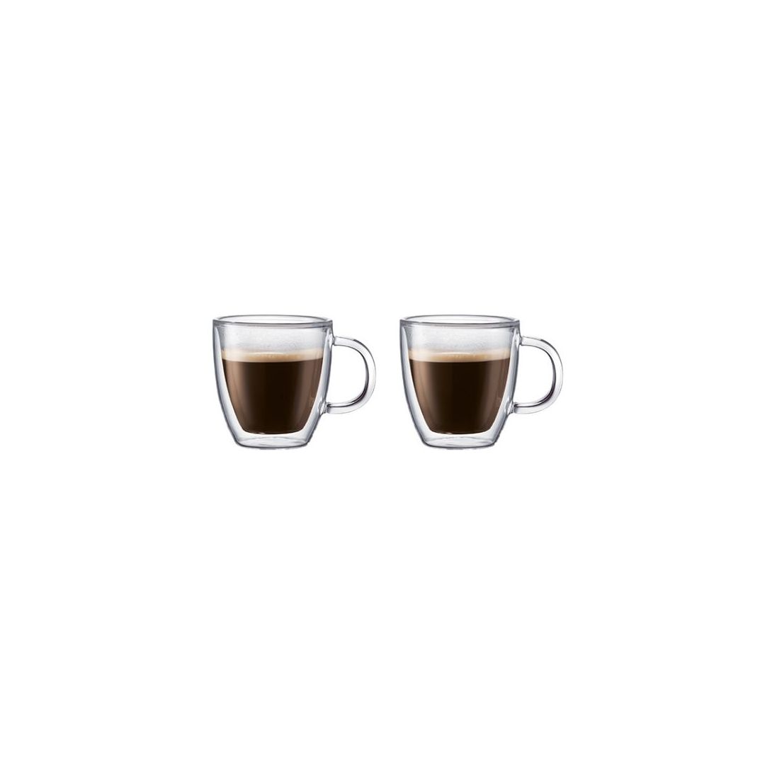 Ensemble de deux tasses en verre à double paroi 10 oz - Bistro