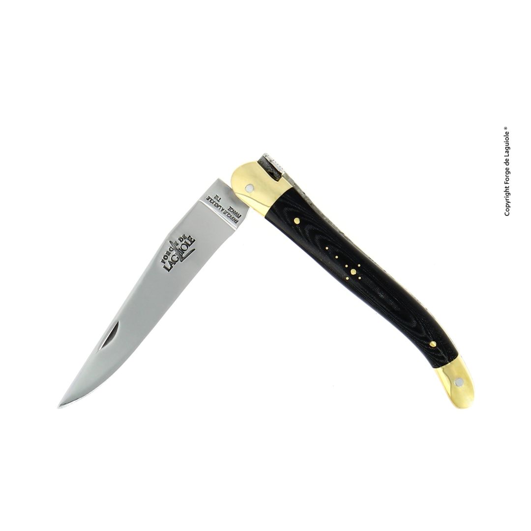 Couteau pliant 11 cm - Tissu compressé noir
