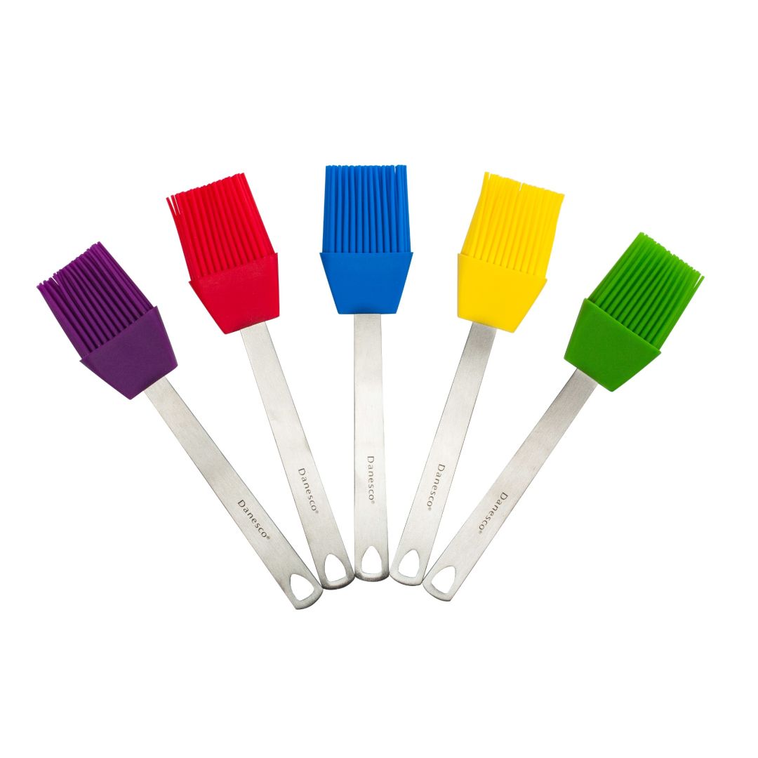 Pinceau plat à poils en silicone miniature - Couleurs assorties