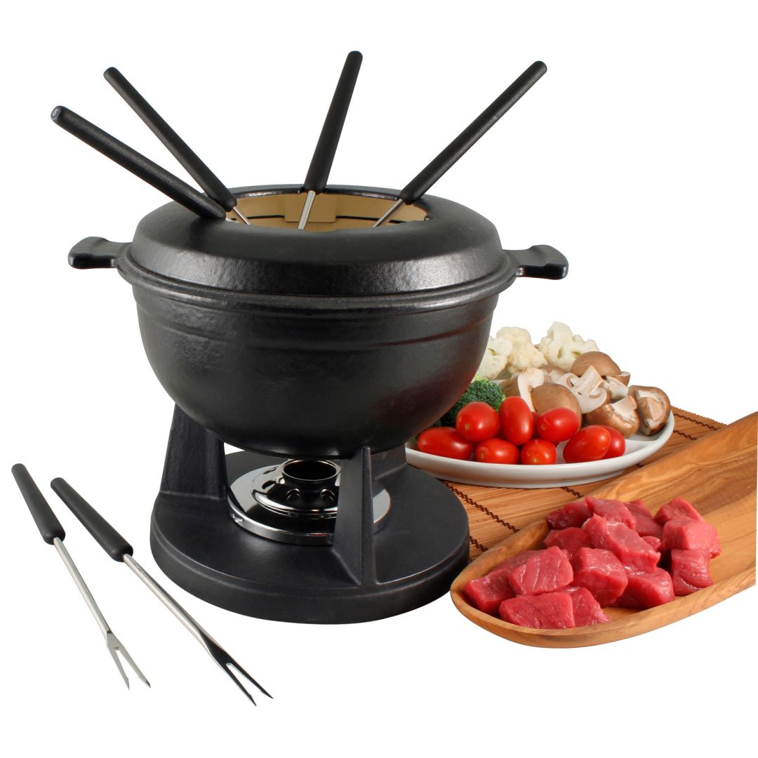 Ensemble à fondue en fonte 10 pièces - Lucerne noir