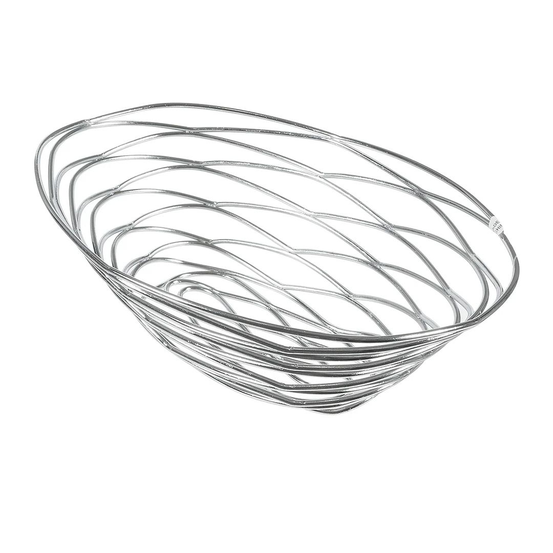 Panier ovale nid d'oiseau en chrome 9" x 6" x 3"