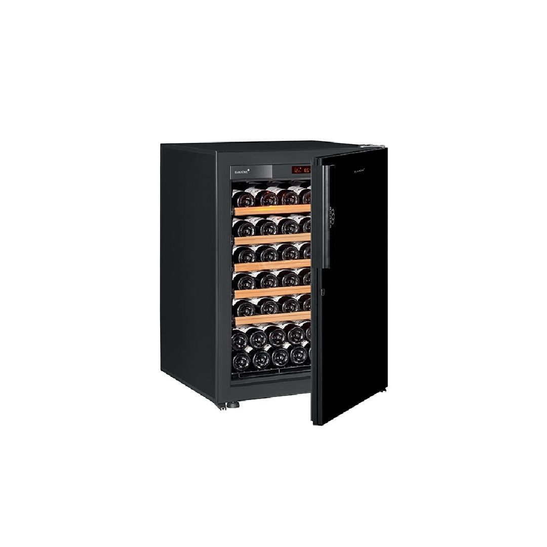 Cellier Pure 1 température, 1 porte piano noire - 74 bouteilles