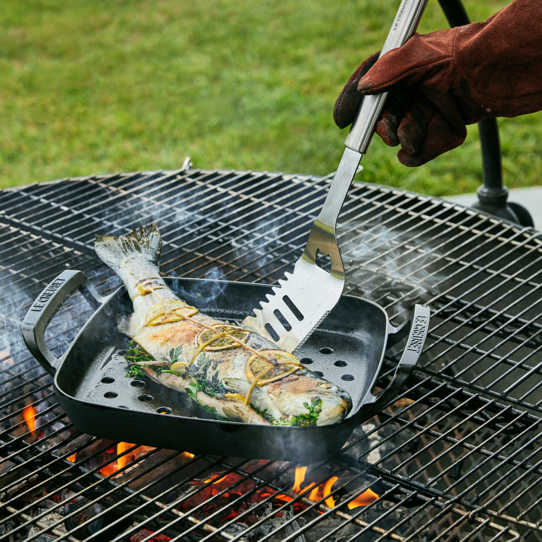 Panier à griller en fonte émaillée carré 30 cm - Alpine