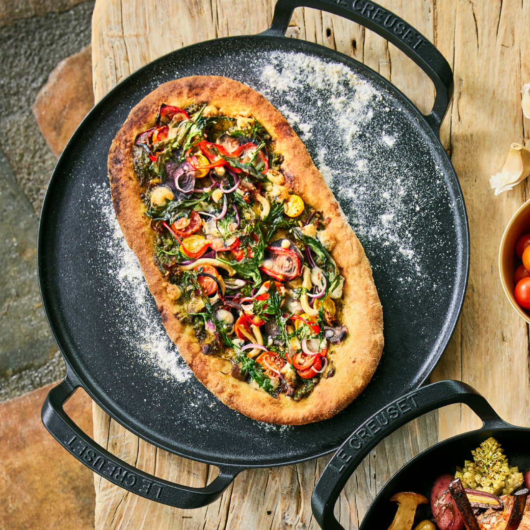 Poêle à pizza en fonte émaillée ronde 35 cm - Alpine