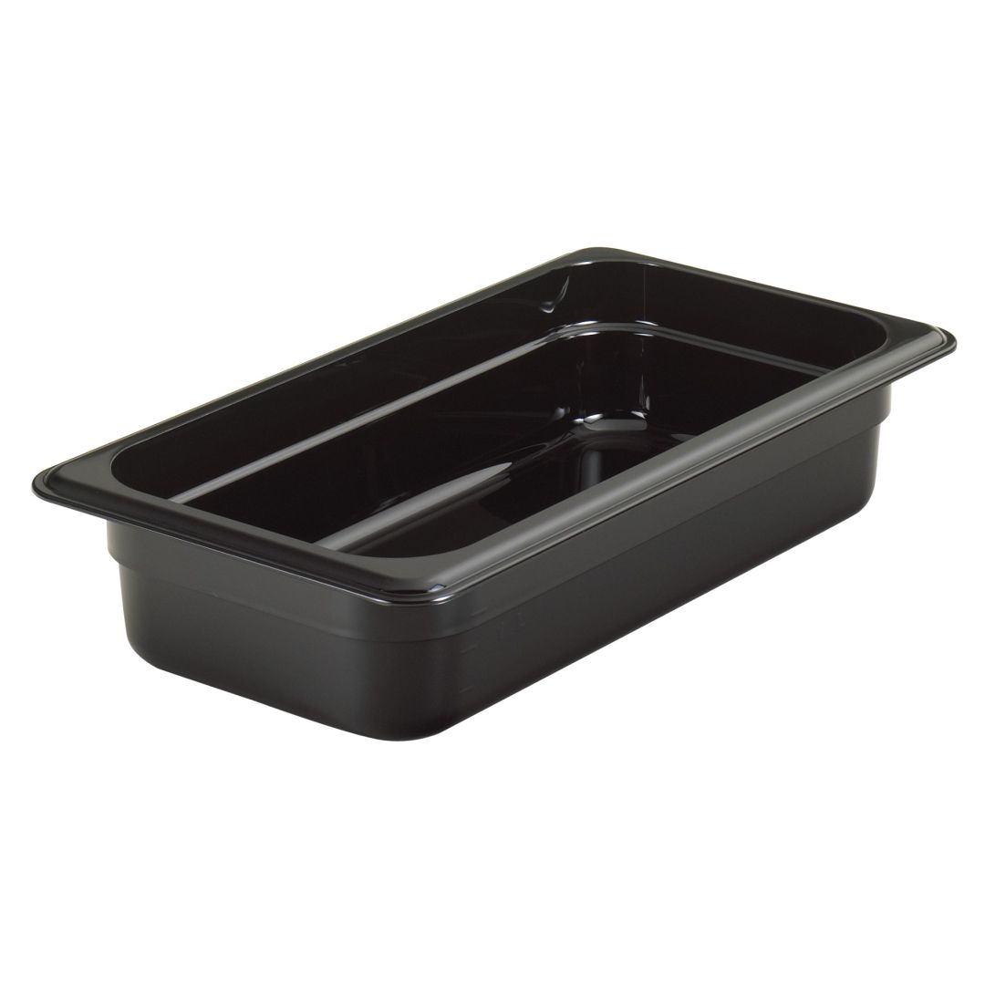 2.5" Camwear Black Food Pan - 1/3