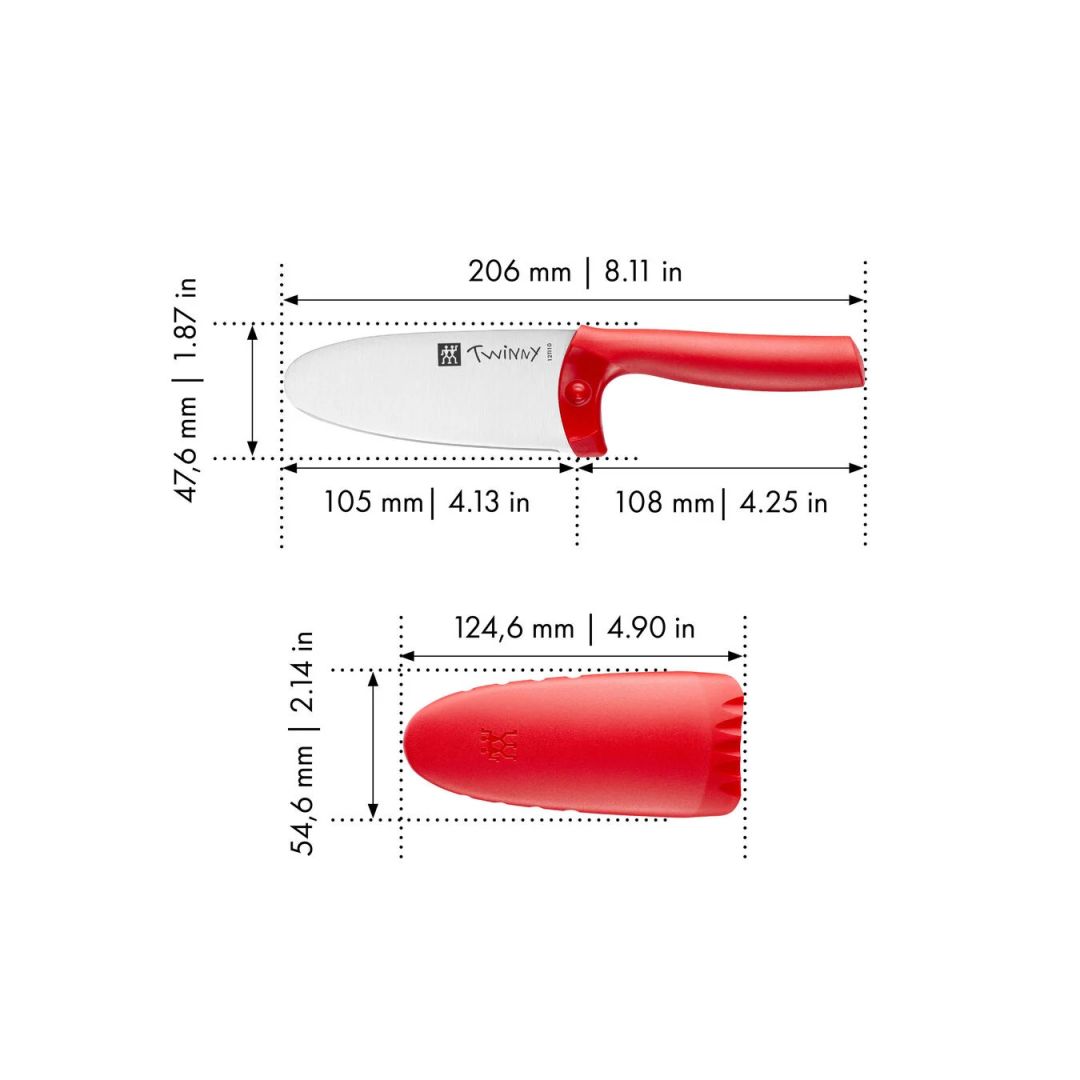 Couteau 4" pour enfant Twinny - Rouge