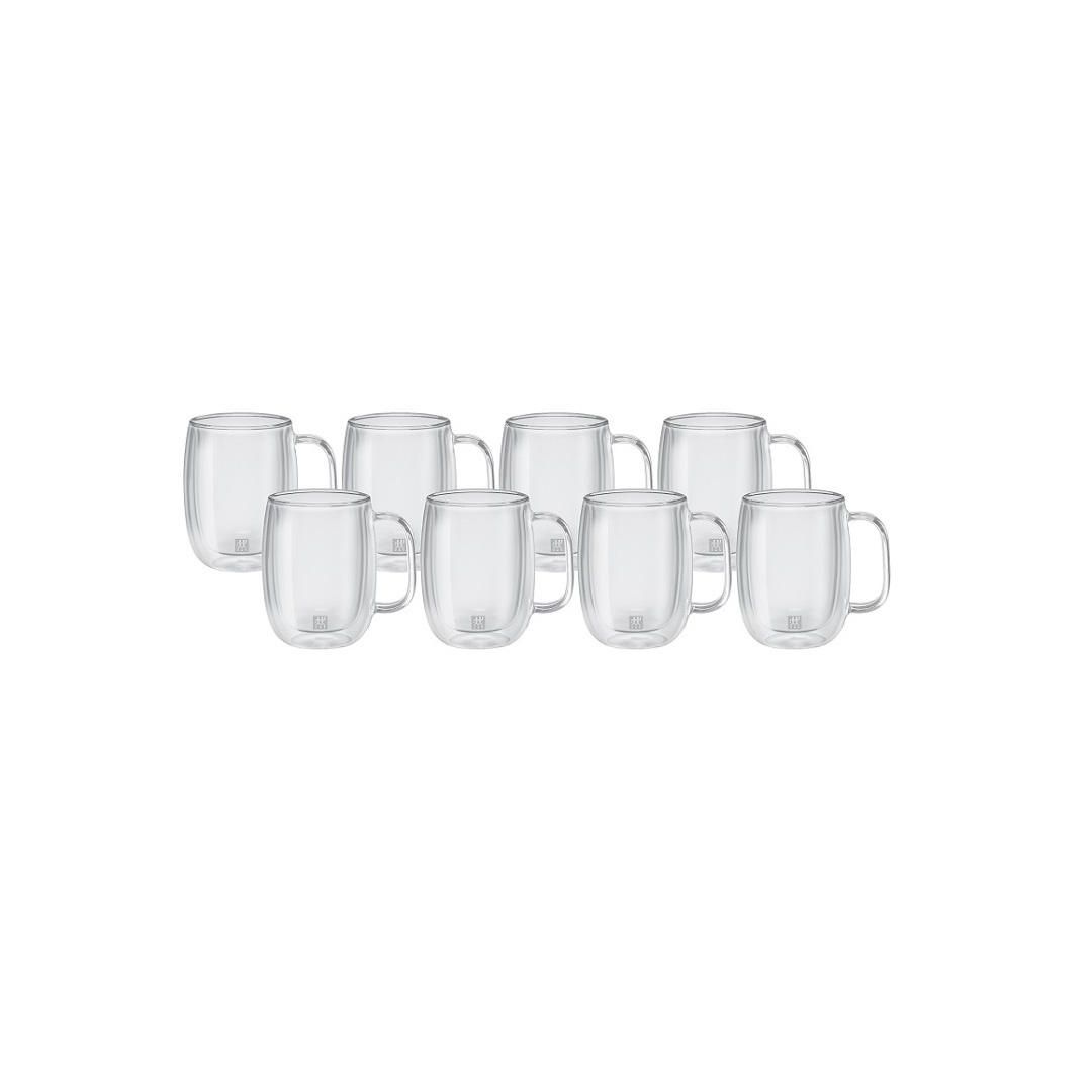 Ensemble de huit mugs en verre à double paroi - Sorrento