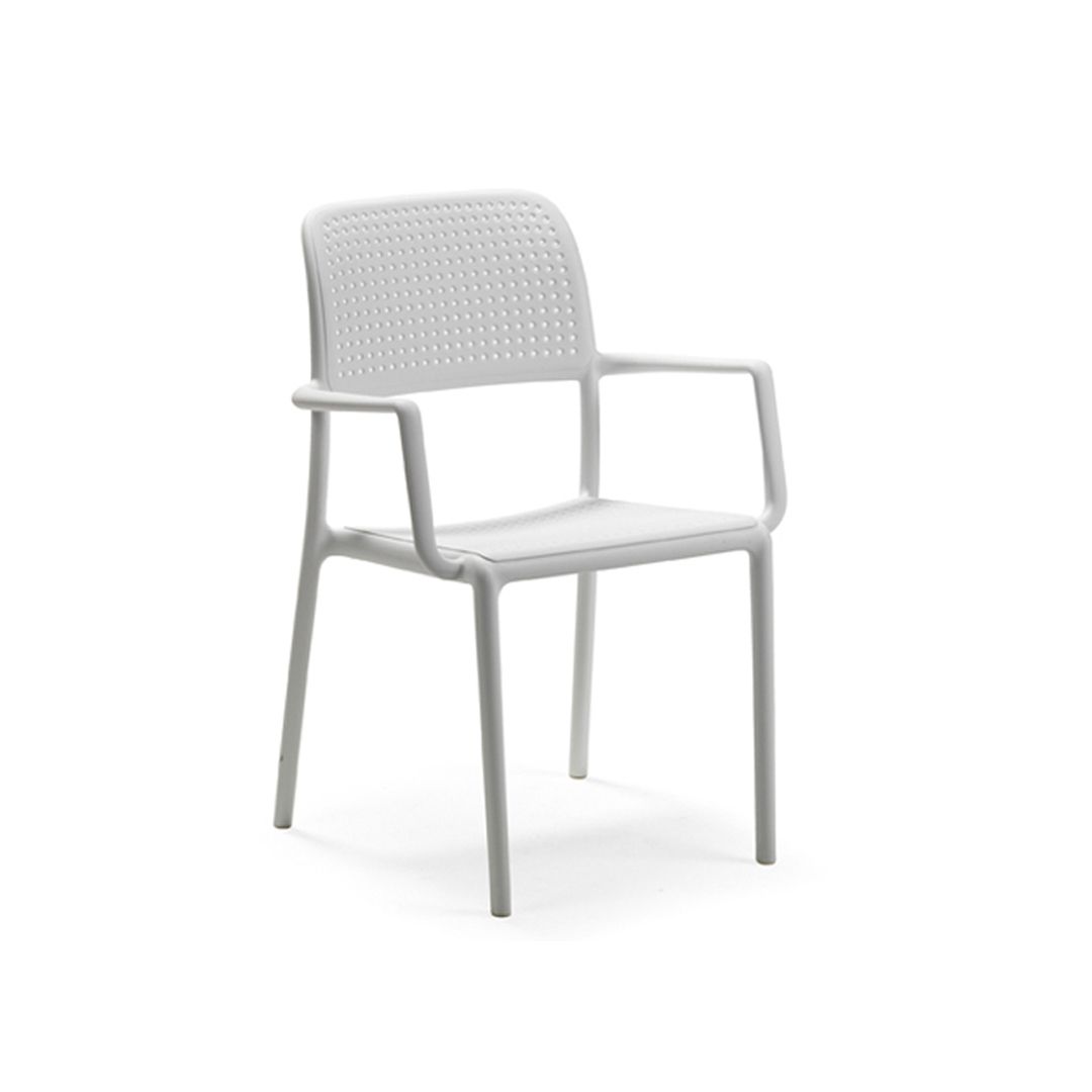 Chaise en résine avec appuis-bras Bora - Bianco