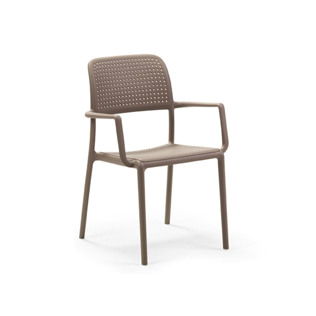 Chaise en résine avec appuis-bras Bora - Tortora