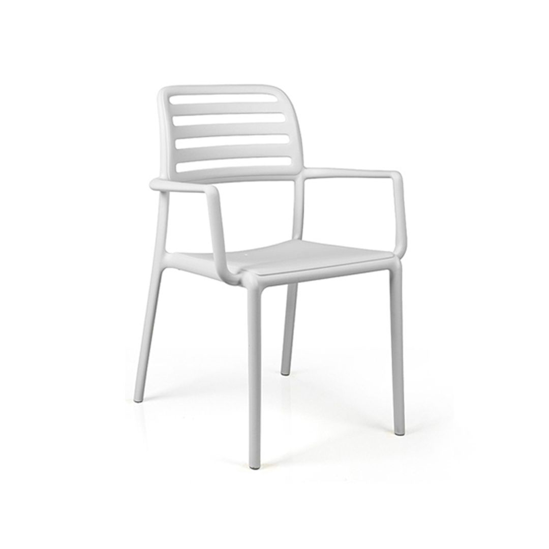 Chaise d'extérieur avec appuis-bras Costa - Bianco