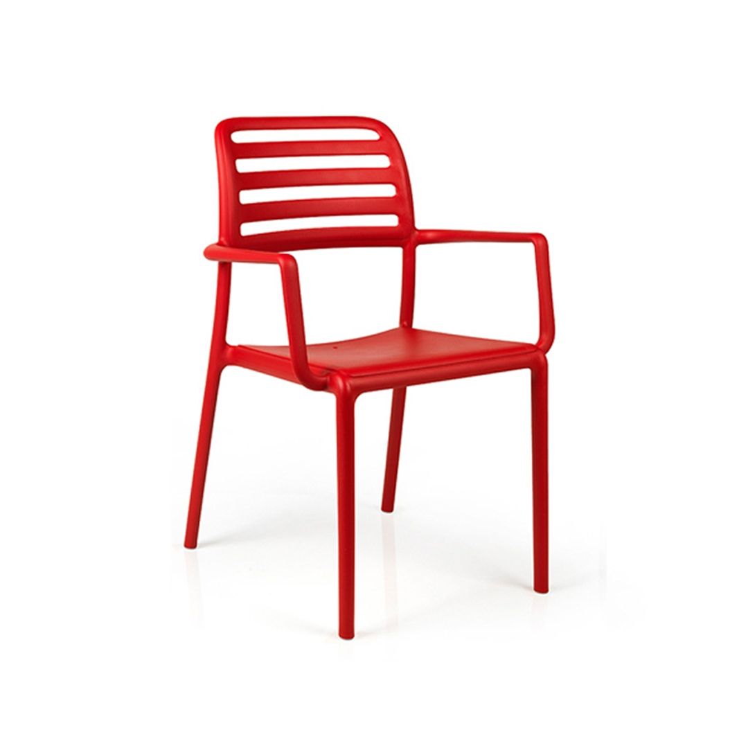 Chaise d'extérieur avec appuis-bras Costa - Rosso