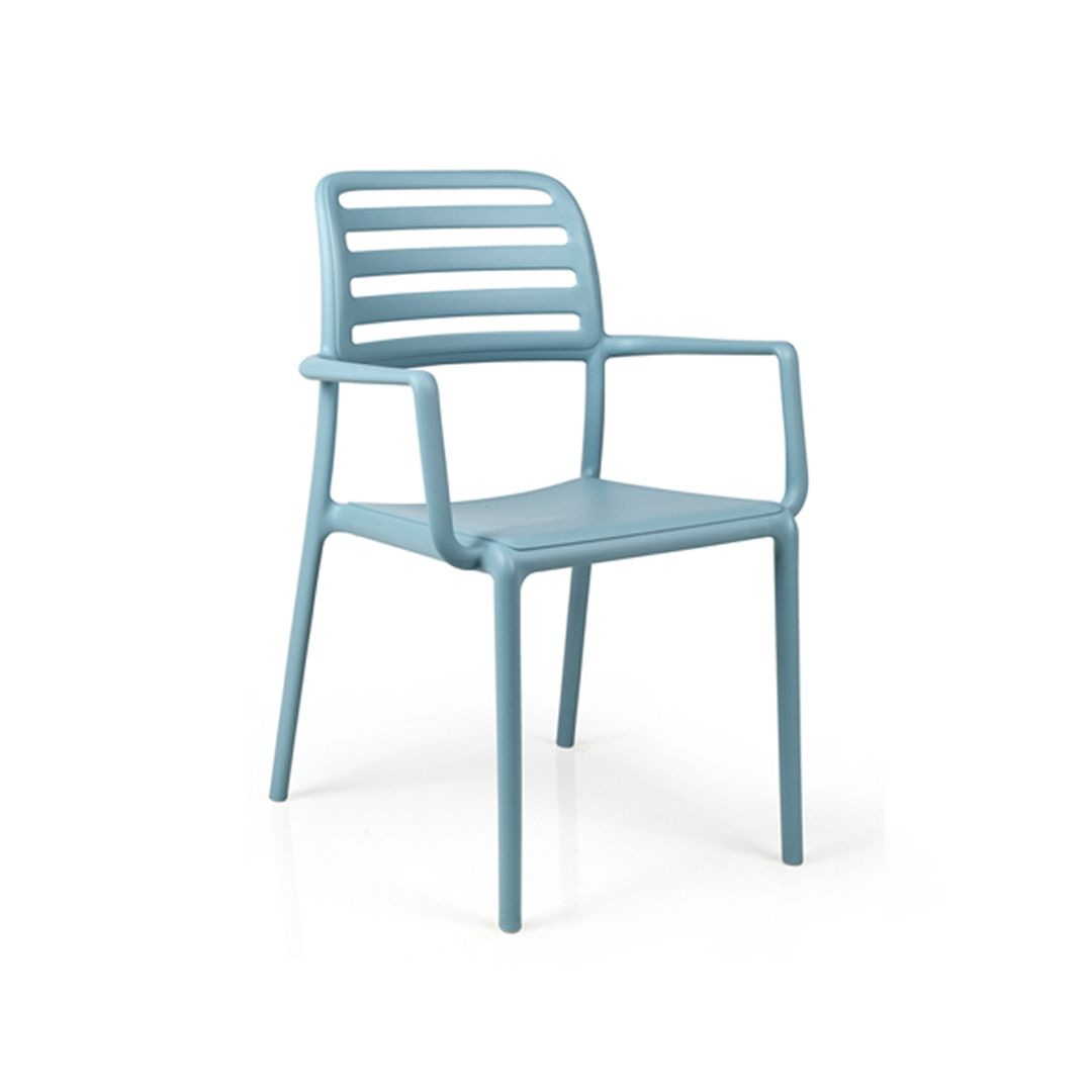 Chaise d'extérieur avec appuis-bras Costa - Celeste