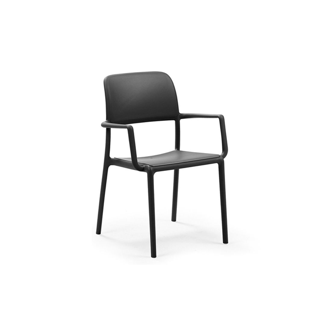 Chaise d'extérieur avec appuis-bras Riva - Anthracite