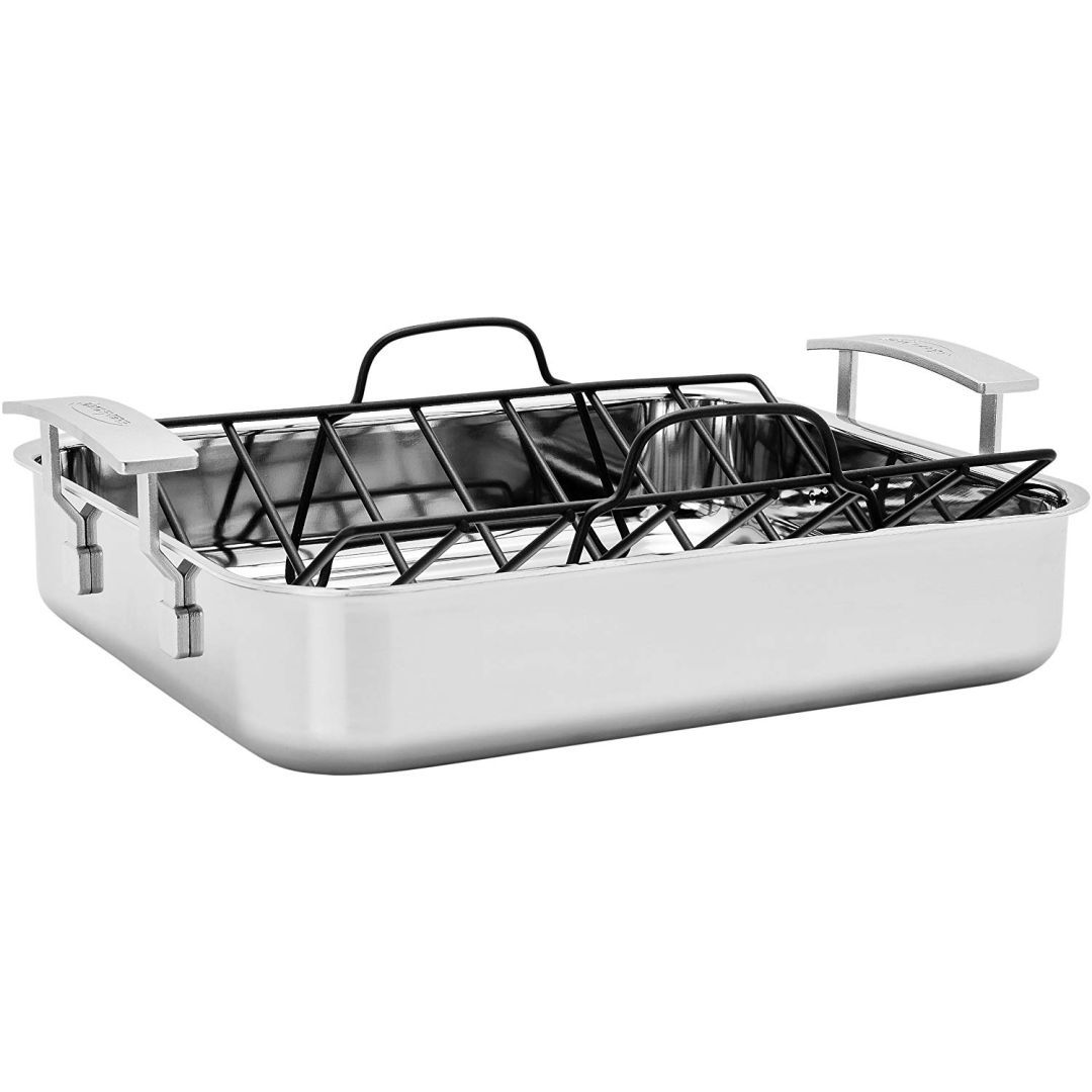 Rôtissoire en acier inoxydable avec grille 13,25" x 15,75"