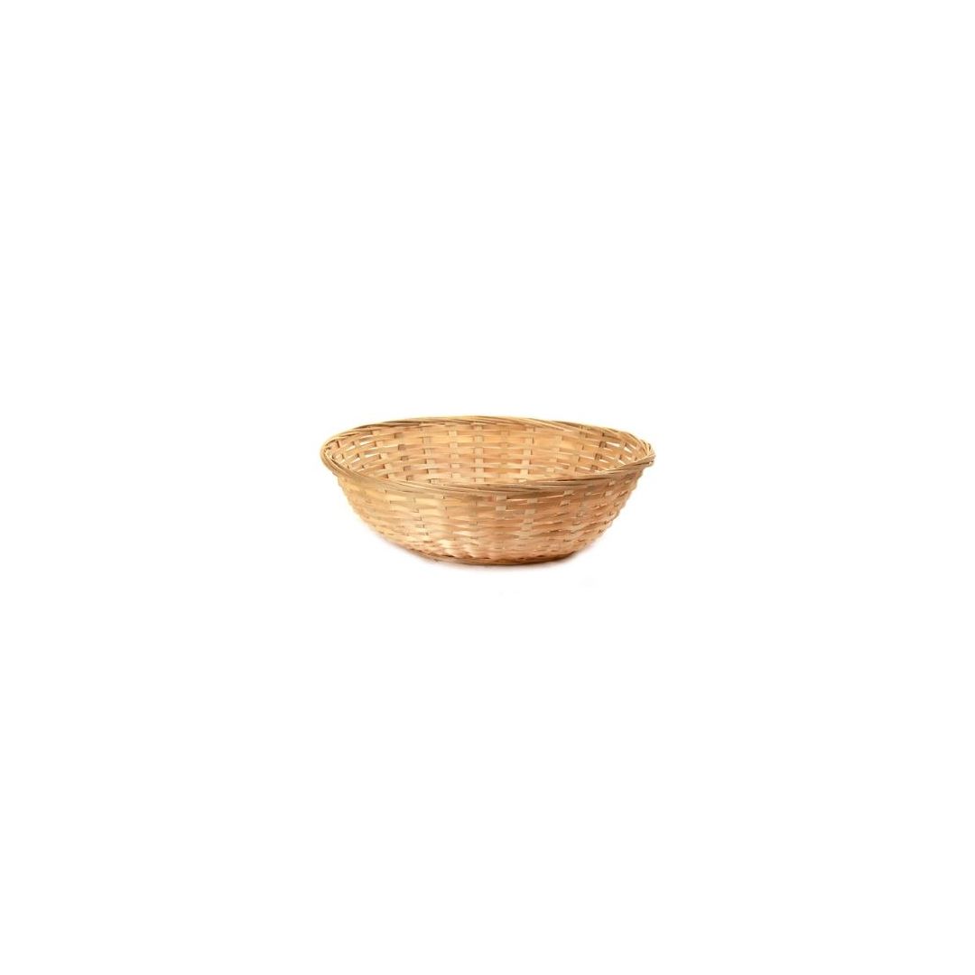 Panier en bambou rond 8" x 1,5" - Naturel