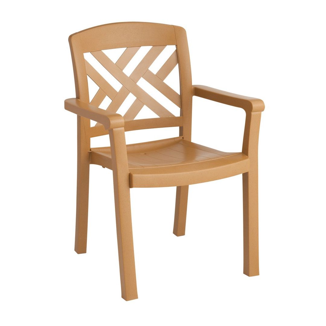 Chaise en résine avec appuis-bras Sanibel - Teck