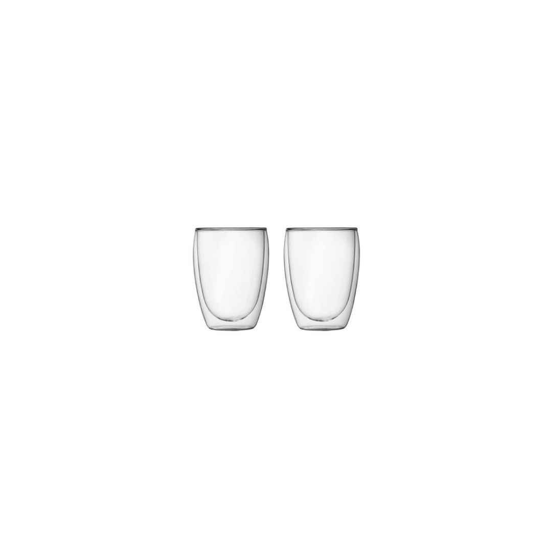 Set of Two 12 oz Double Wall Glass Mugs - Pavina