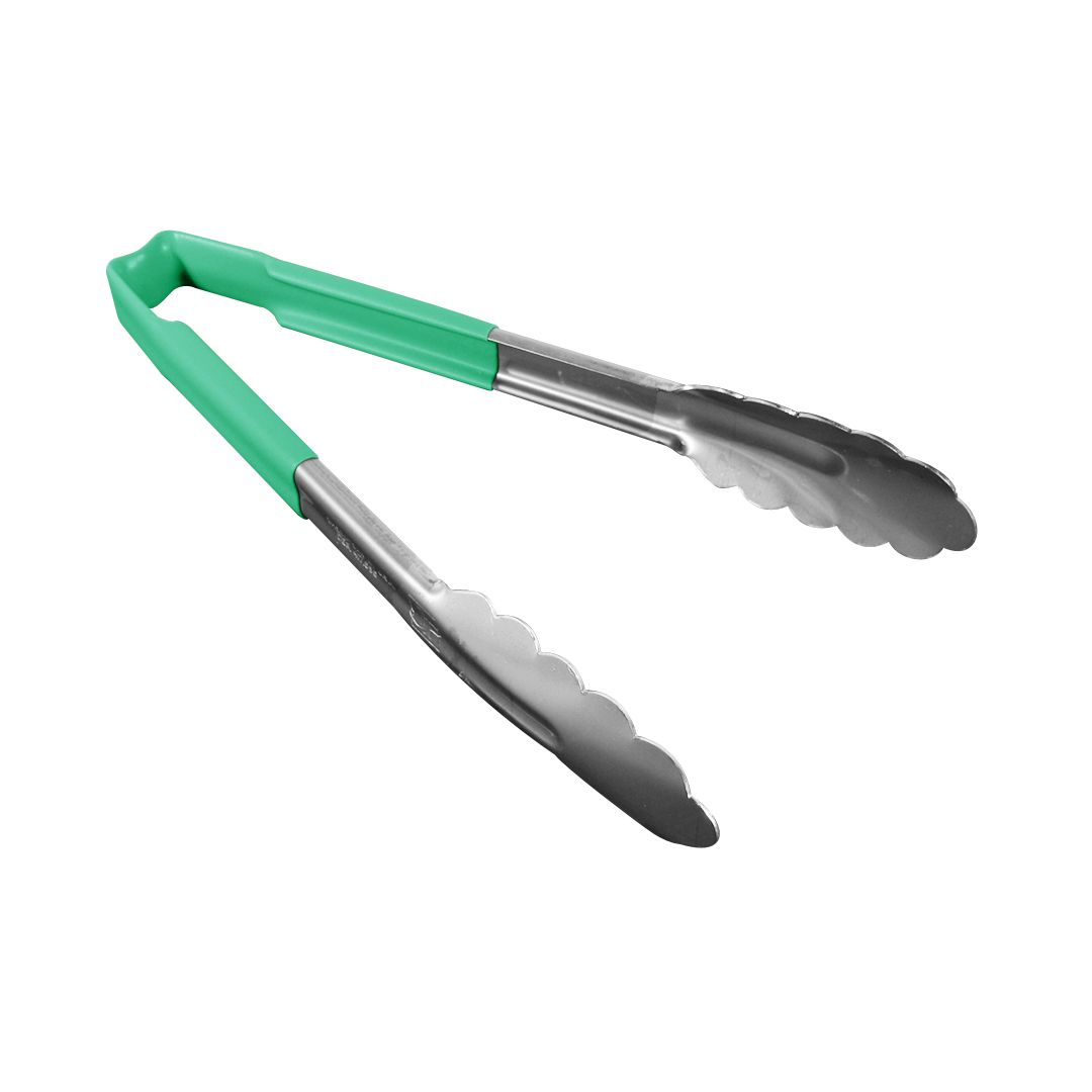 Pinces en acier inoxydable avec manche Kool-Touch 9,5" - Vert