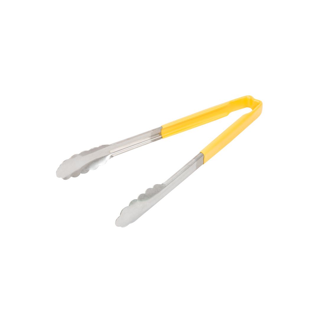 Pinces en acier inoxydable avec manche Kool-Touch 12" - Jaune